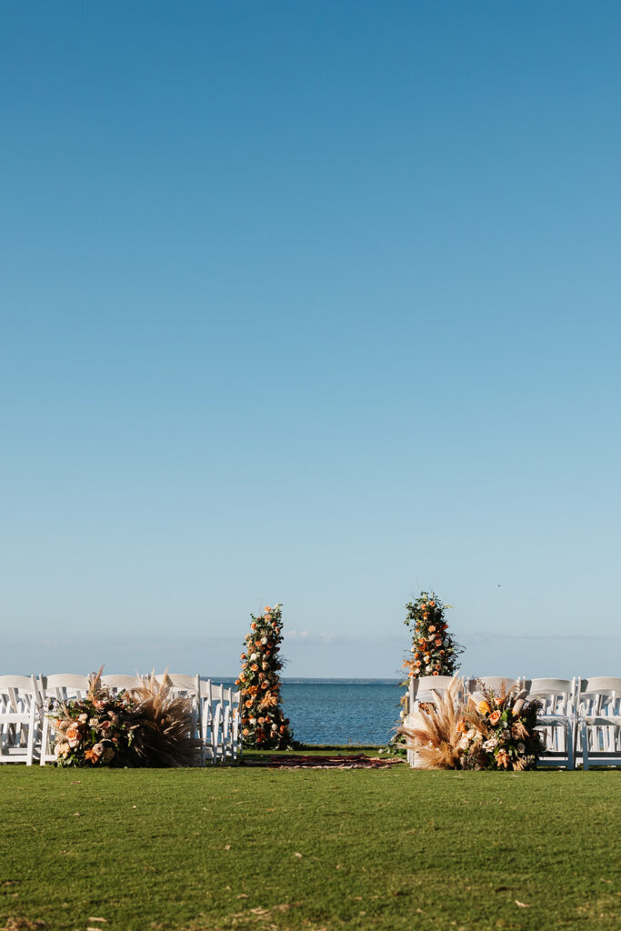 Wedding ceremony setup overlooking the ocean on Miramar Beach in Destin, Florida