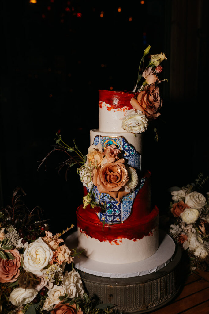 Glamorous wedding cake for destination wedding in Destin, Florida