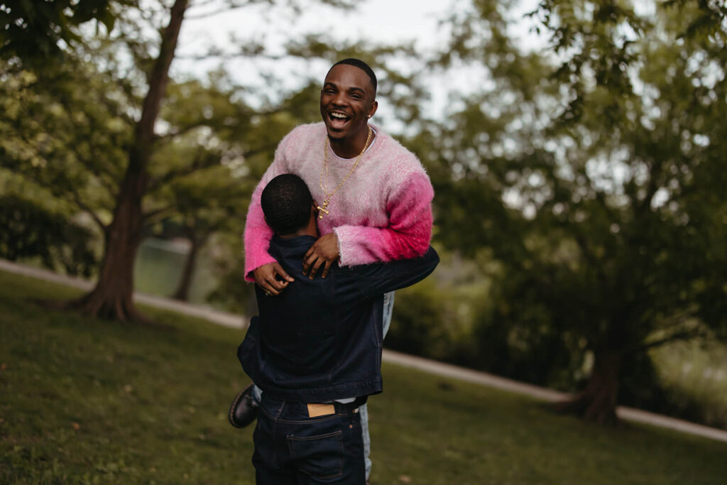 Newly engaged couple celebrates their engagement in Nashville photoshoot