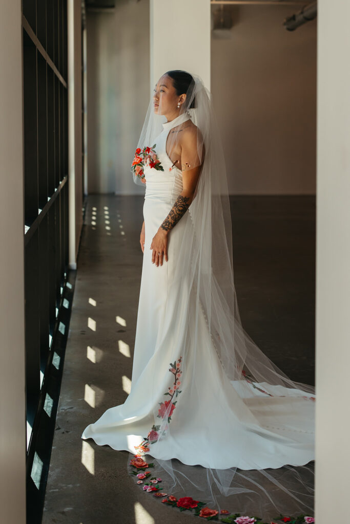 Robert Bullock wedding gown with Janesse Russel veil