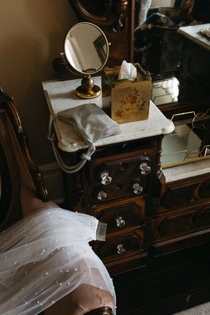 Vintage armoire at Riverwood Mansion