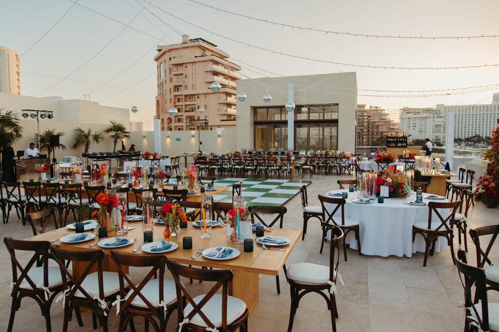 Reception space at Cancun, Mexico destination wedding